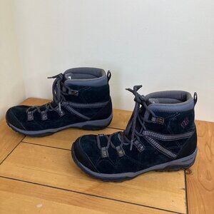 Columbia Waterproof Suede Hiking Boots OmniGrip Techlite Soles Blue Women's US 7